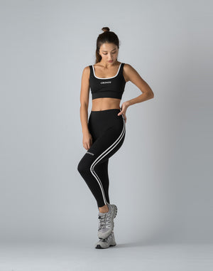 CRONOS WOMEN BACK CROSS BRA【BLACK×WHITE】