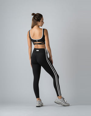 CRONOS WOMEN BACK CROSS BRA【BLACK×WHITE】