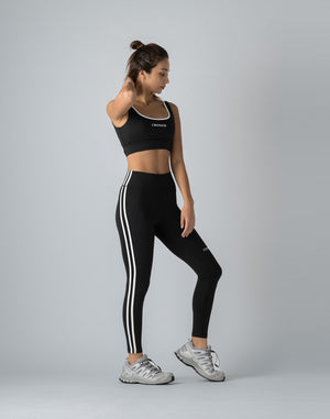 CRONOS WOMEN BACK CROSS BRA【BLACK×WHITE】