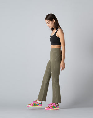 CRONOS WOMEN FLARE LEGGINGS【KHAKI】