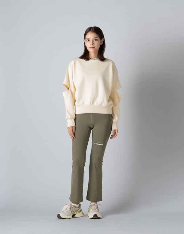 CRONOS WOMEN CUT OUT SWEAT【CREAM】