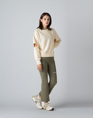 CRONOS WOMEN FLARE LEGGINGS【KHAKI】