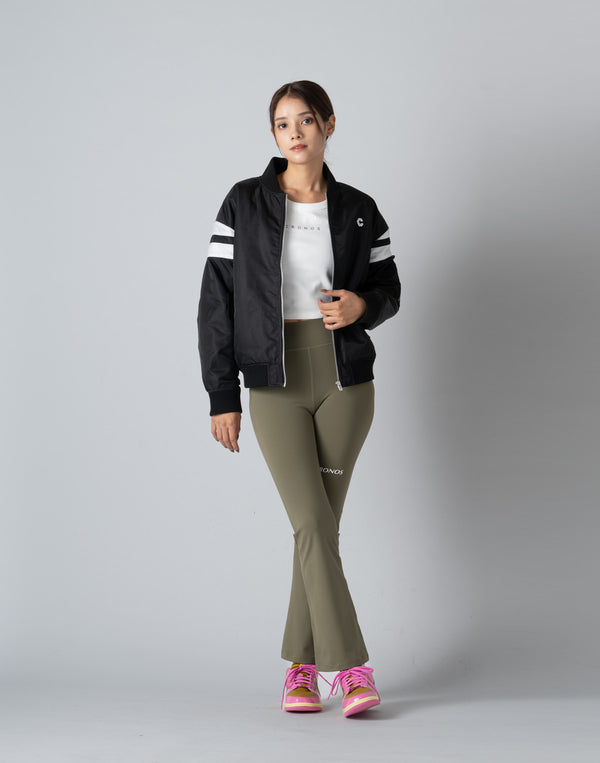CRONOS WOMEN FLARE LEGGINGS【KHAKI】
