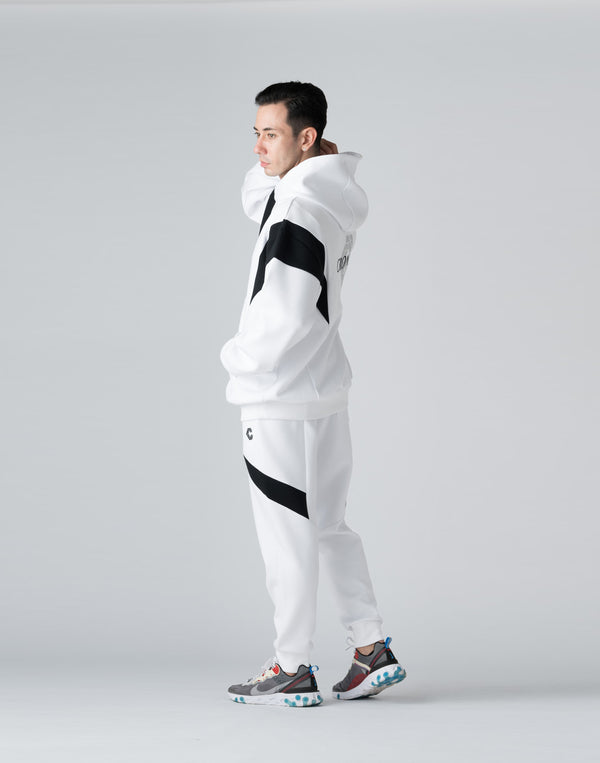 CRONOS THIGH SWITCH SWEATS LONGPANTS【WHITE】