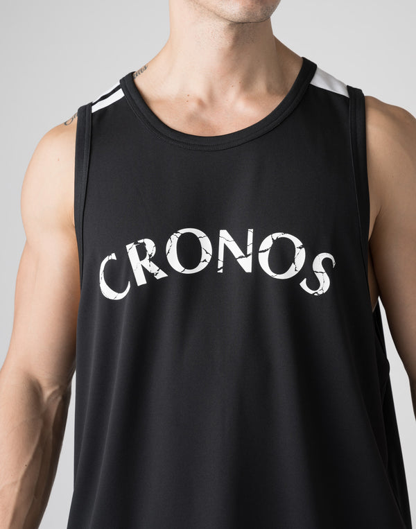 CRONOS ONE SIDE DOUBLE STRIPES TANKTOP【WHITE】