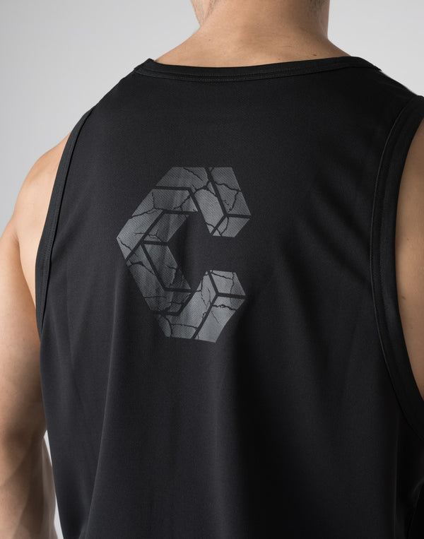 CRONOS ONE SIDE DOUBLE STRIPES TANKTOP【WHITE】