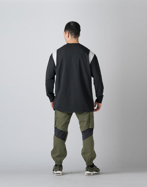 CRONOS SHOULDER REGION LINE LONG SLEEVE T 【BLACK】