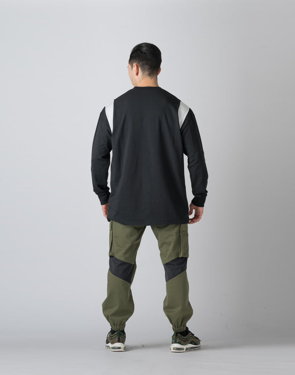 CRONOS SHOULDER REGION LINE LONG SLEEVE T 【BLACK】