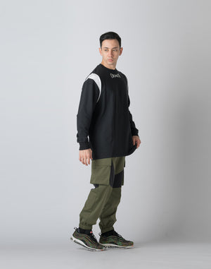 CRONOS SHOULDER REGION LINE LONG SLEEVE T 【BLACK】