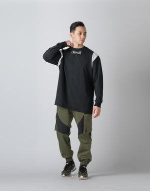 CRONOS SHOULDER REGION LINE LONG SLEEVE T 【BLACK】