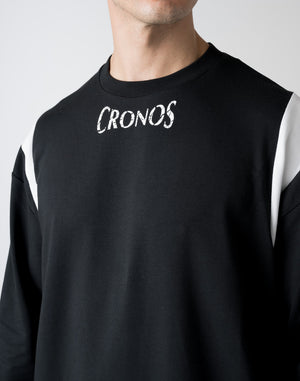 CRONOS SHOULDER REGION LINE LONG SLEEVE T 【BLACK】