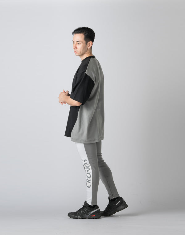 CRONOS FRONT BACK CONTRAST T-SHIRT【BLACK】