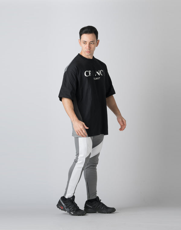 CRONOS FRONT BACK CONTRAST T-SHIRT【BLACK】