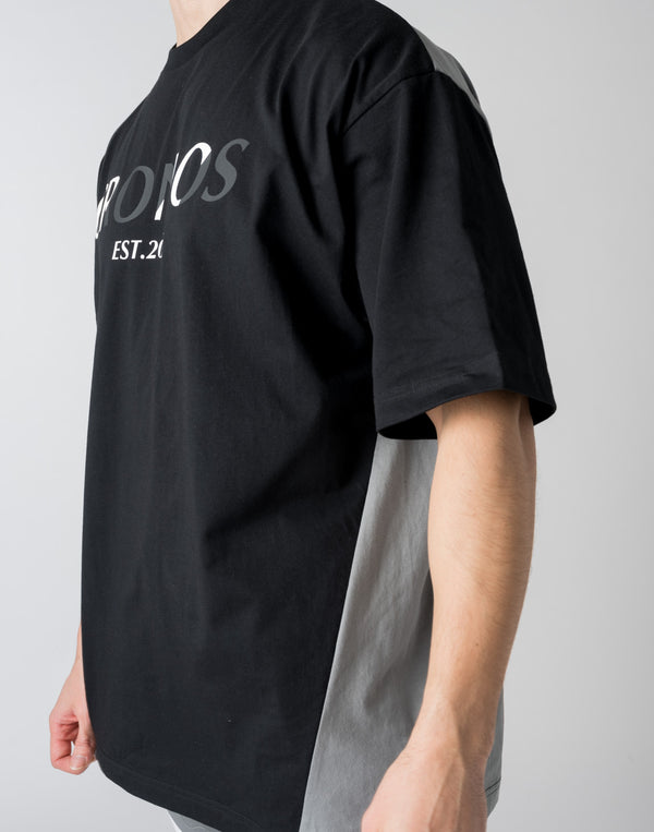 CRONOS FRONT BACK CONTRAST T-SHIRT【BLACK】