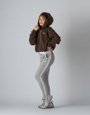 CRONOS WOMEN BOA ZIP HOODIE【BEIGE】