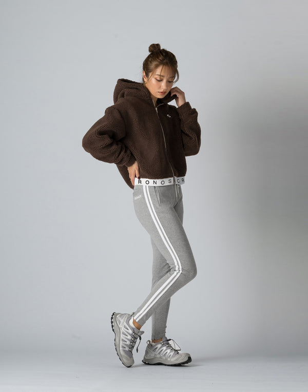 CRONOS WOMEN BOA ZIP HOODIE【BEIGE】