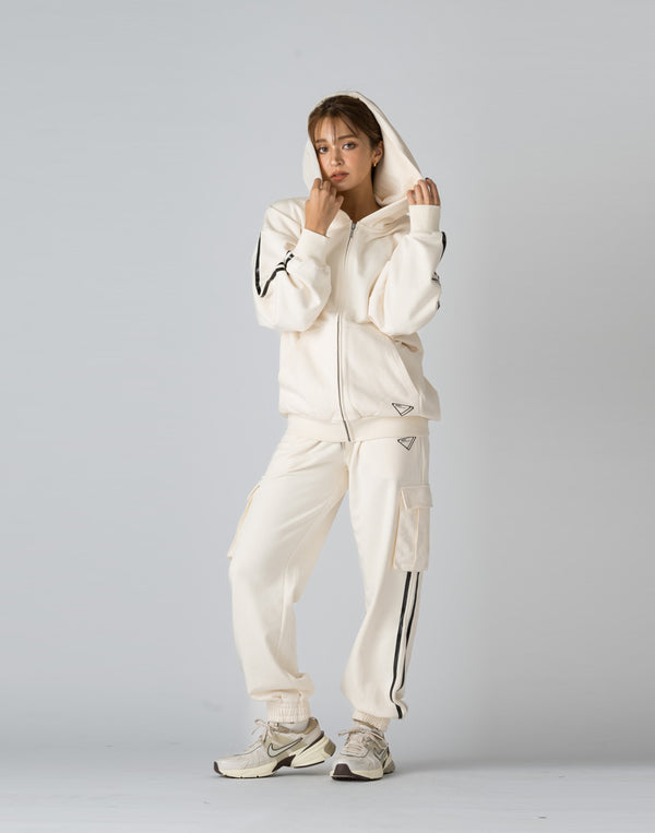 CRONOS×IRAL ZIP HOODIE【WHITE】