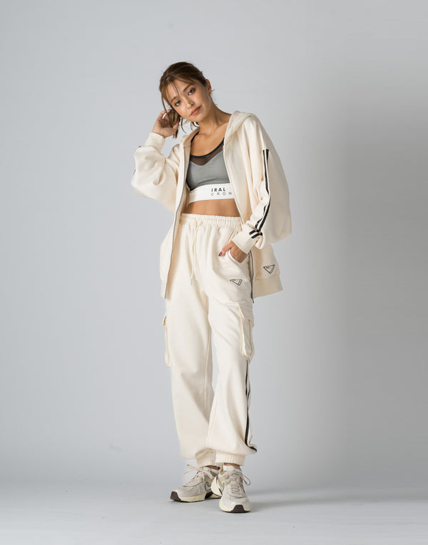 CRONOS×IRAL ZIP HOODIE【WHITE】