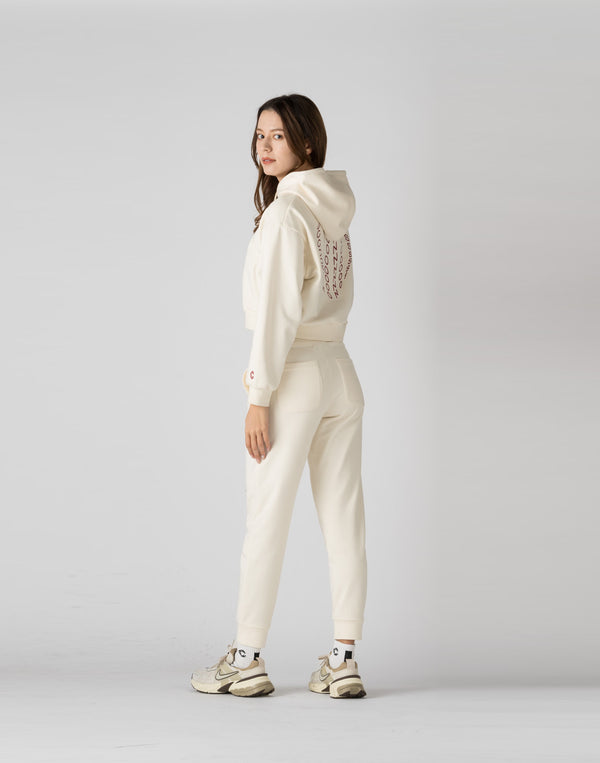 CRONOS WOMEN HEART LOGO SHORT HOODIE【WHITE】