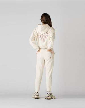 CRONOS WOMEN HEART LOGO SHORT HOODIE【WHITE】
