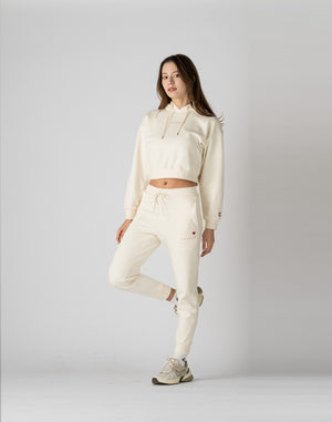 CRONOS WOMEN HEART LOGO SHORT HOODIE【WHITE】