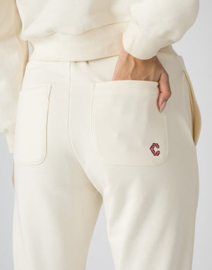 CRONOS WOMEN HEART LOGO SWEAT PANTS【BROWN】