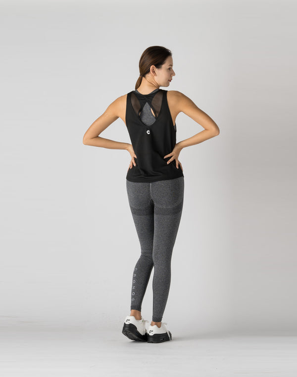 CRONOS WOMEN STYLE UP LEGGINGS【GRAY】