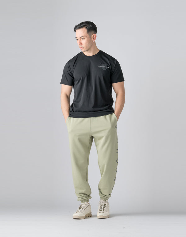 CRONOS Reflector Print Sweat Long Pants【SAGE】