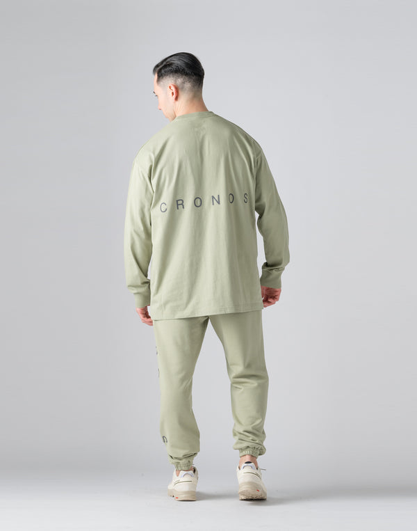 CRONOS Reflector Print Sweat Long Pants【SAGE】