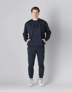 CRONOS 拼布衛衣【NAVY】