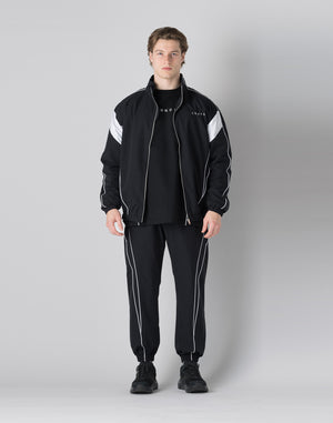 CRONOS Piping design long sleeveT	【BLACK】