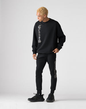 CRONOS Patchwork sweatshirt【BLACK】