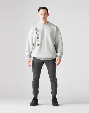 CRONOS パッチワークスウェットシャツ【M.GRAY】