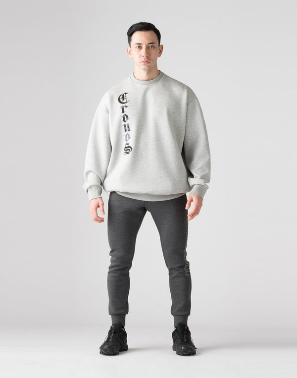 CRONOS パッチワークスウェットシャツ【M.GRAY】