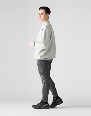 CRONOS パッチワークスウェットシャツ【M.GRAY】