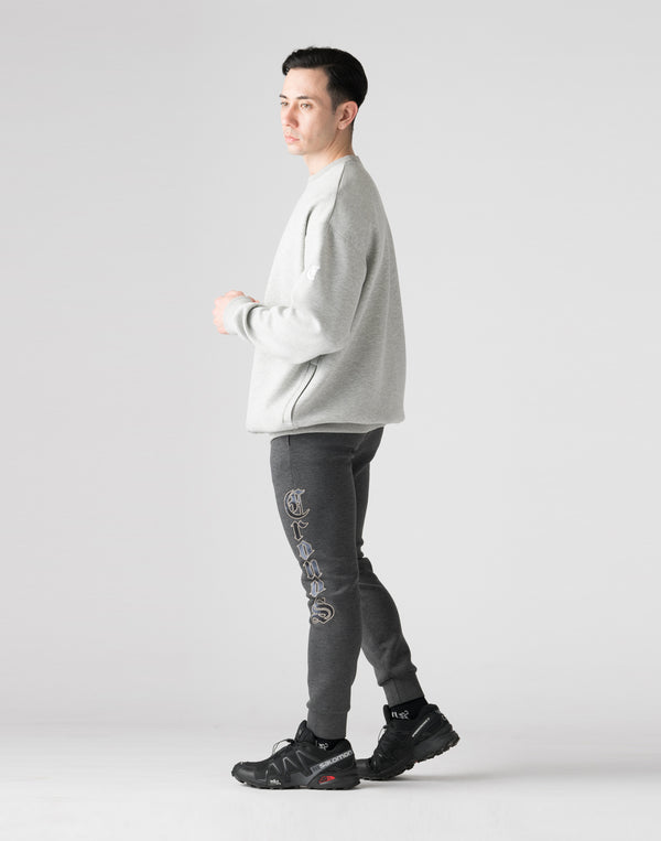 CRONOS パッチワークスウェットシャツ【M.GRAY】