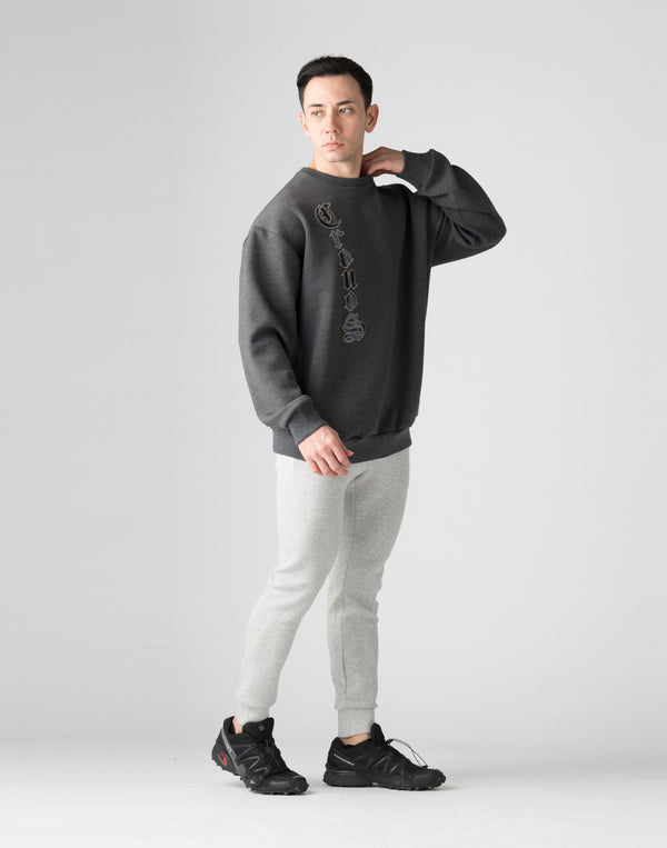 CRONOS Black Letter  long pants【M.GRAY】