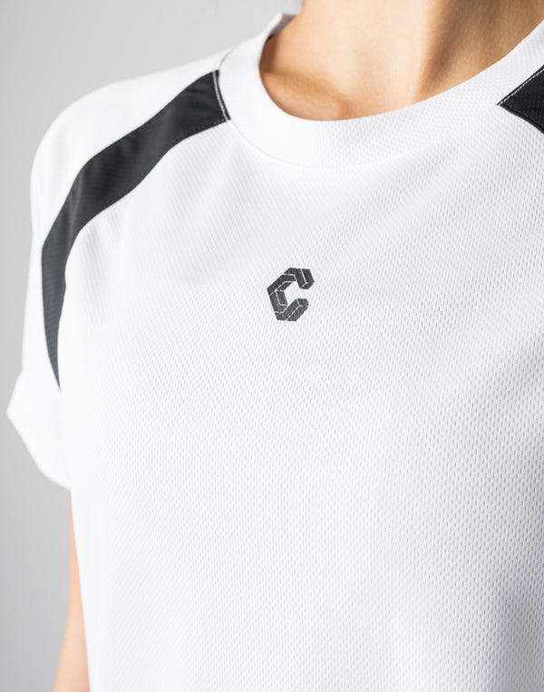 CRONOS WOMEN MESH T-SHIRTS【WHITE】