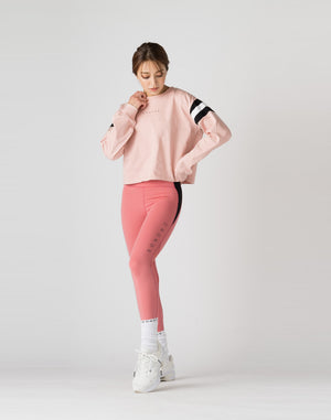 CRONOS WOMEN DIAGONAL LINE LONGSLEEVE【PINK】