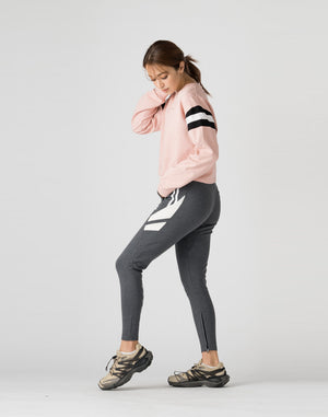 CRONOS WOMEN DIAGONAL LINE LONGSLEEVE【PINK】