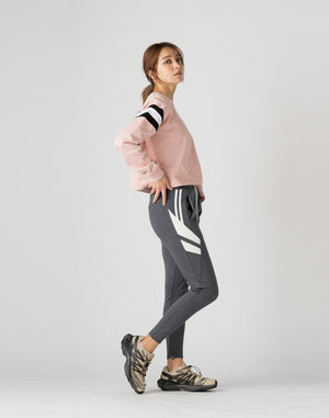 CRONOS WOMEN DIAGONAL LINE LONGSLEEVE【PINK】