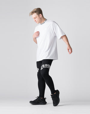 CRONOS Logo Neckline Design OverSize T-SHIRT【WHITE】