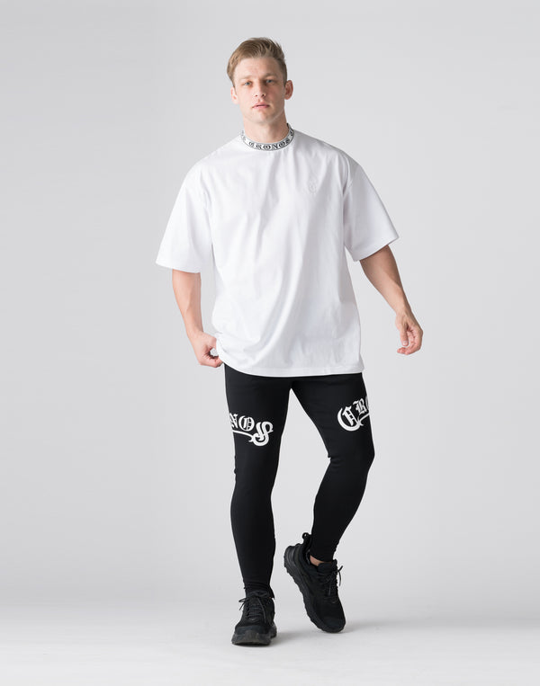 CRONOS Logo Neckline Design OverSize T-SHIRT【WHITE】