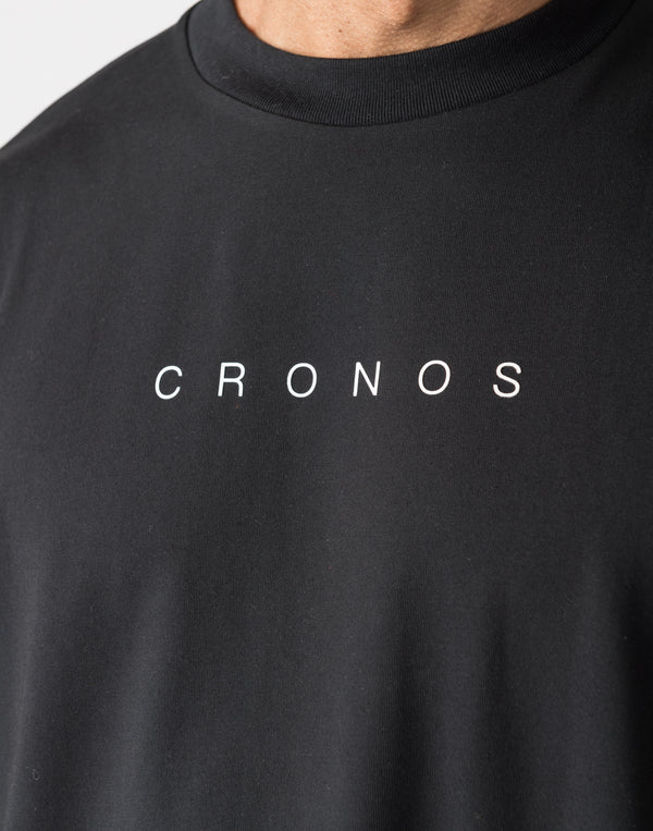 CRONOS Diagonal Panel OverSize T-SHIRT【WHITE】