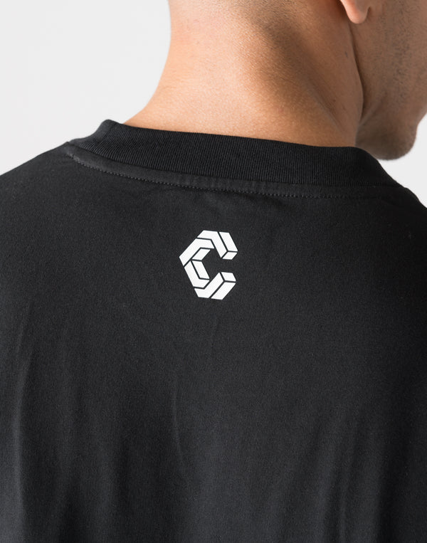 CRONOS Diagonal Panel OverSize T-SHIRT【WHITE】