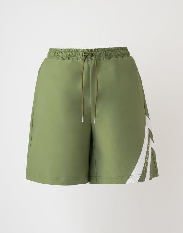 CRONOS 斜線短褲【卡其色】