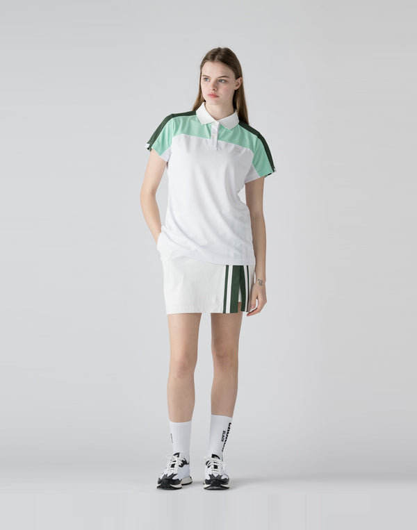 CRONOS BLACK Contrast polo shirt【WHITE】