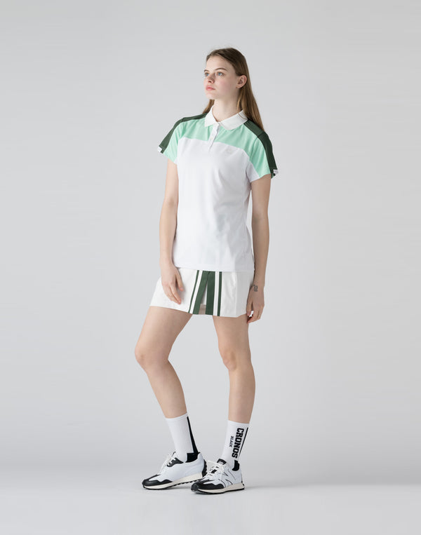CRONOS BLACK Contrast polo shirt【WHITE】