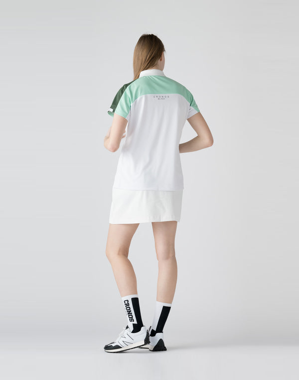 CRONOS BLACK Contrast polo shirt【WHITE】