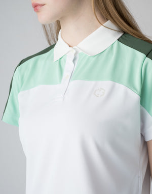 CRONOS BLACK Contrast polo shirt【WHITE】